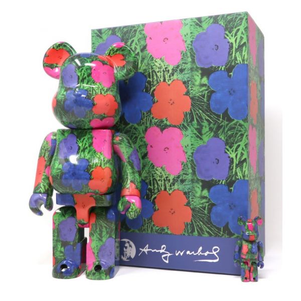 400% + 100% Bearbrick Flowers - Andy Warhol - Connect Paris