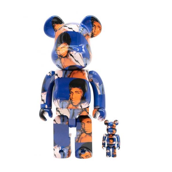 400% + 100% Bearbrick Andy Warhol Muhamad Ali by Medicom Toy